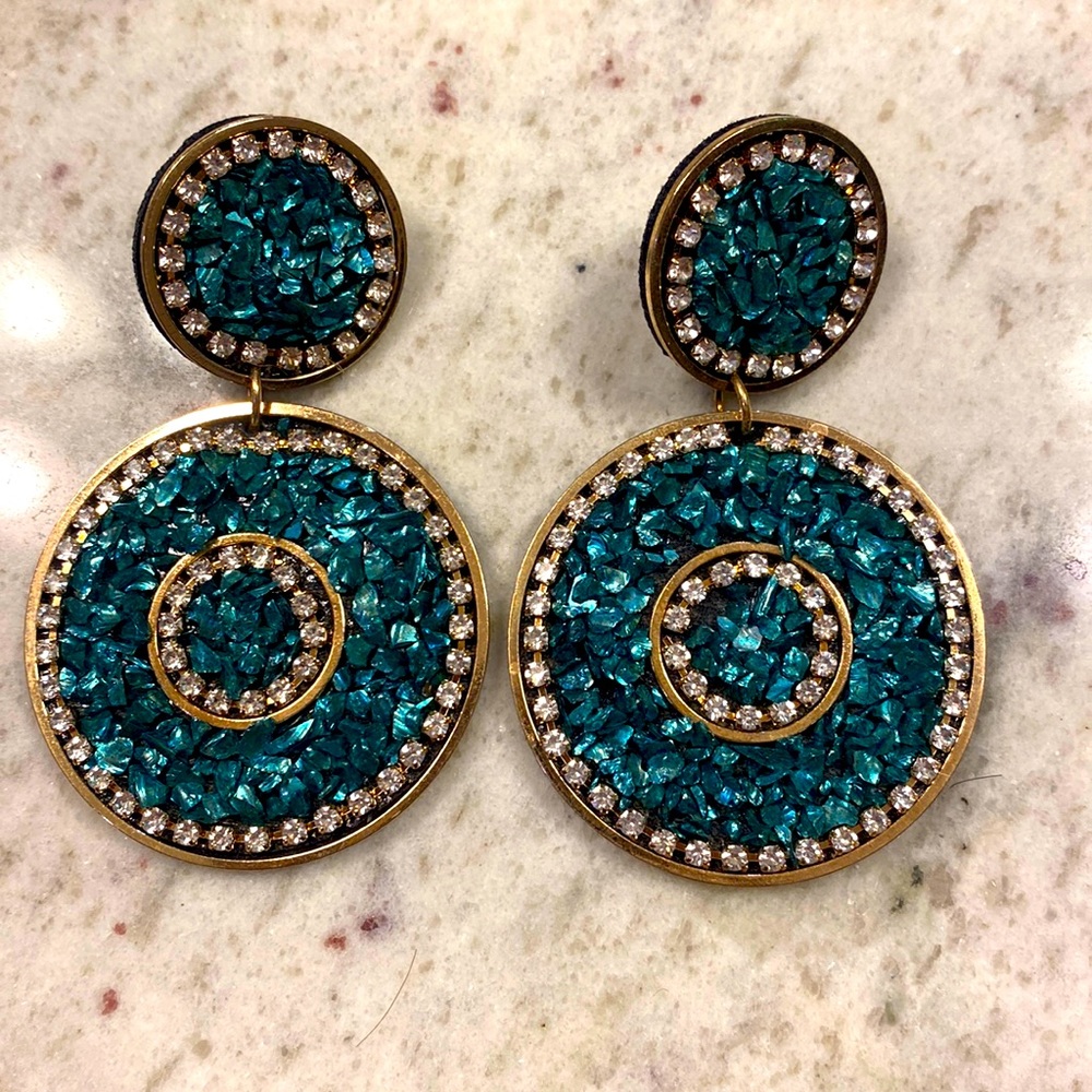 Turquoise gold earrings